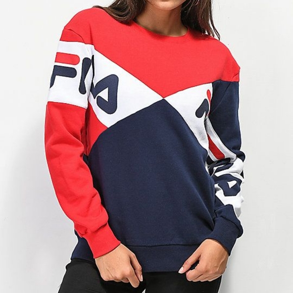 Fila Crewneck Sweater Size Small Red Blue White - Picture 9 of 9
